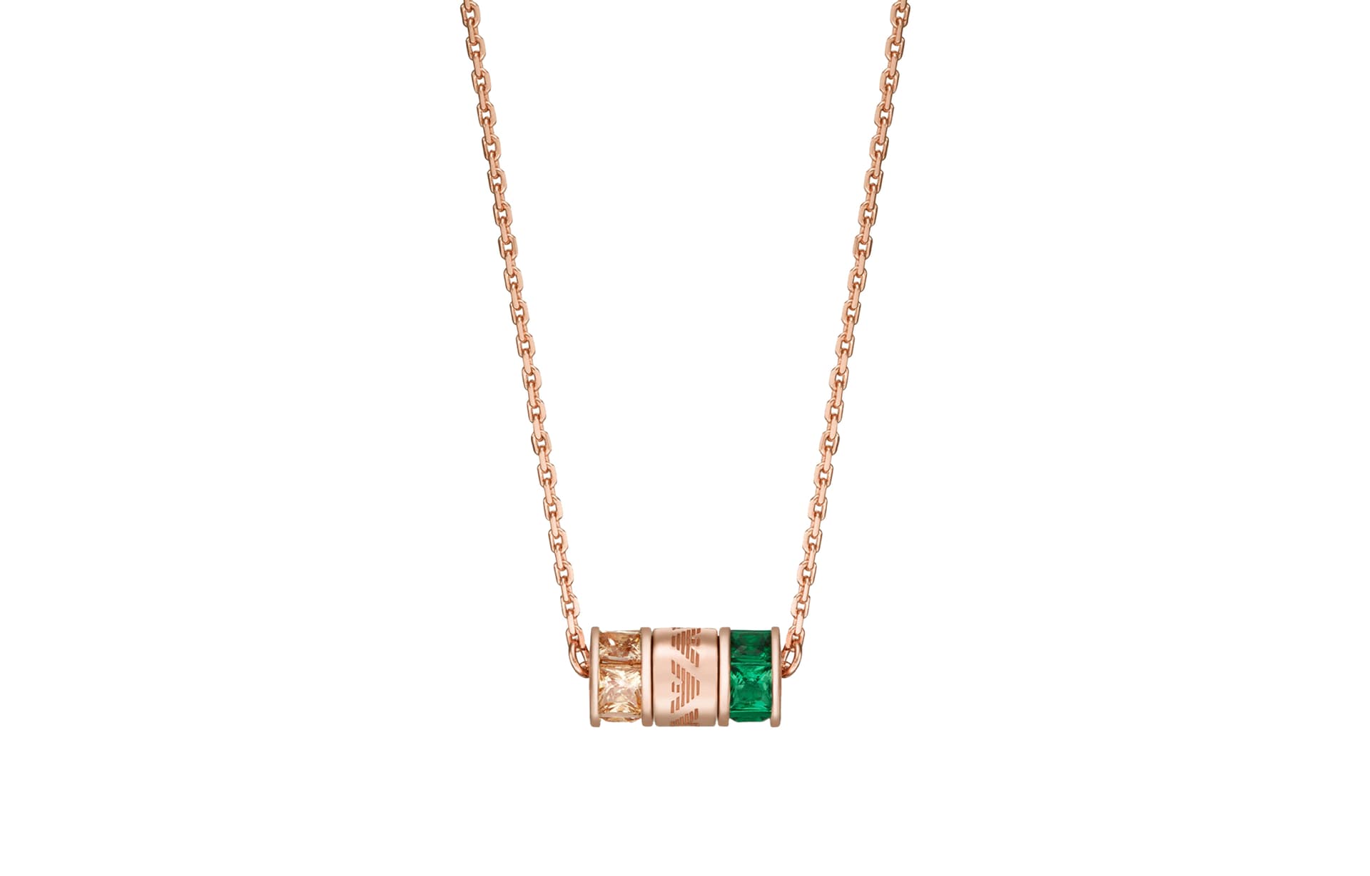 EMPORIO ARMANI/阿玛尼 Fashion Green Gemstone Necklace