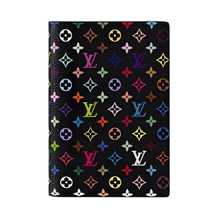 LOUIS VUITTON/路易威登 Louis Vuitton x Takashi Murakami Passport Holder Black Multicolor