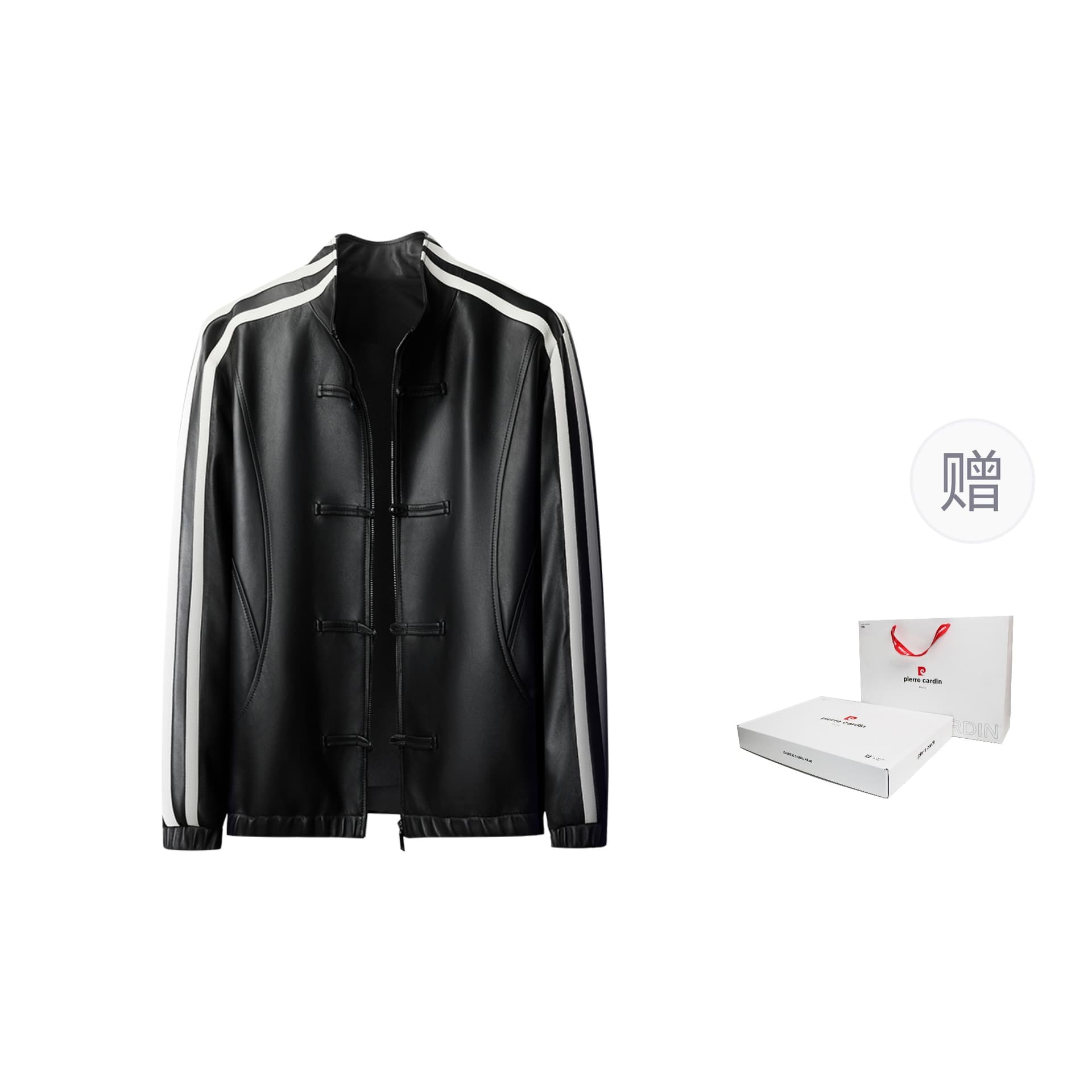 PIERRE CARDIN/皮尔卡丹 Pierre Cardin National Style Leather Jacket