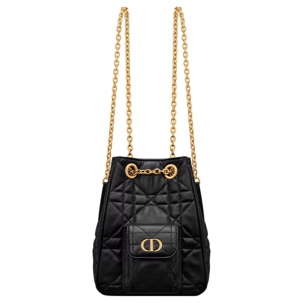 DIOR Caro Multicarry Small Black Lambskin Backpack