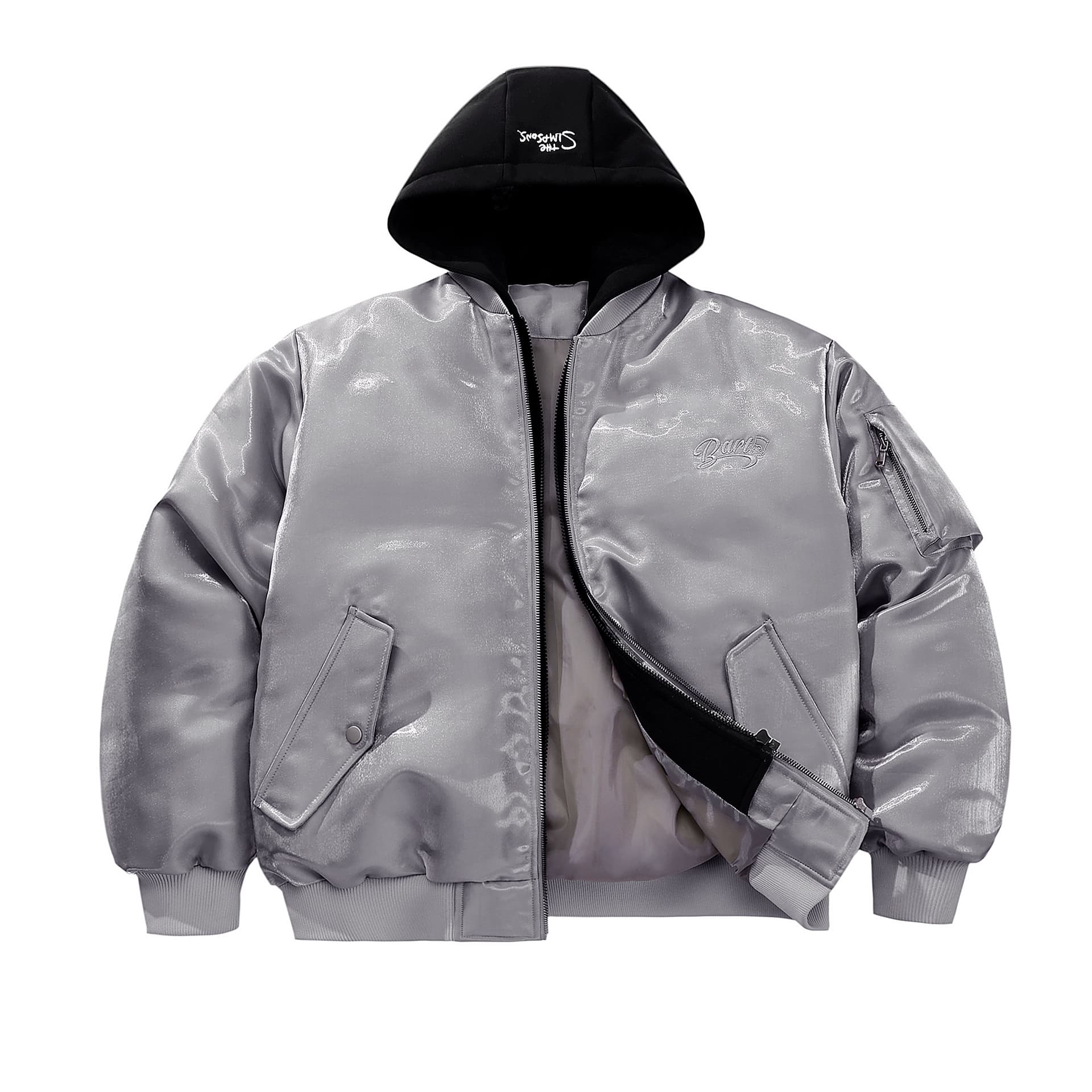 The Simpsons/辛普森一家 The Simpsons Reflective Metallic Flight Jacket