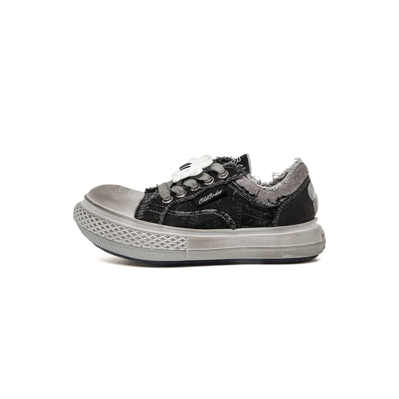 Disney x OLD ORDER Low Top Canvas Shoes Dirty Black
