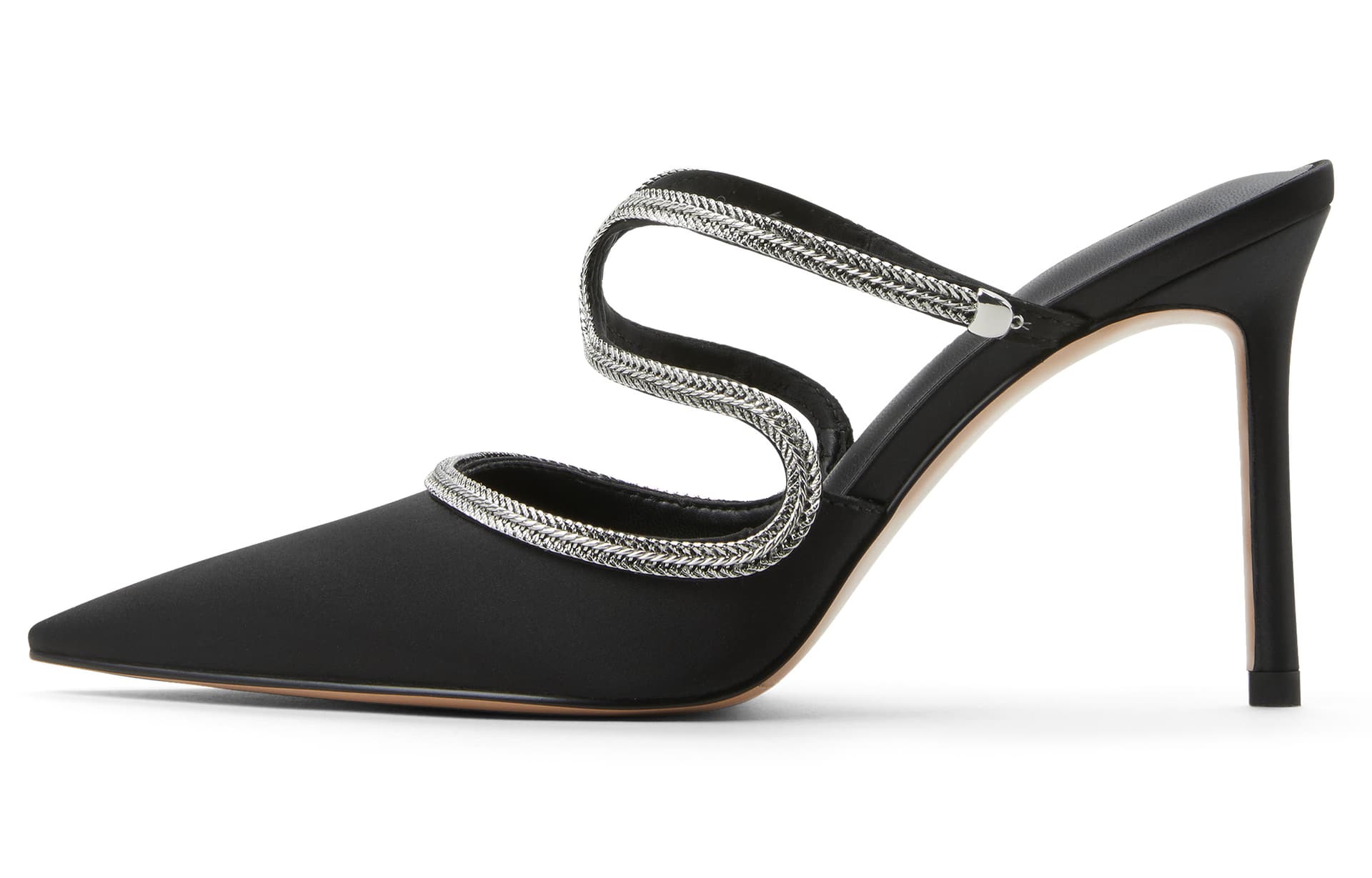 CHARLES&KEITH CHARLESKEITH ck PU 9.1cm BLACK TEXTUREDSilverGold