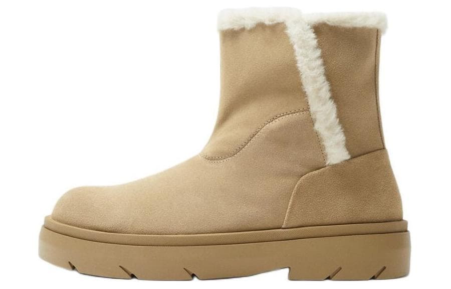 ZARA Suede Short Snow Boots Brown