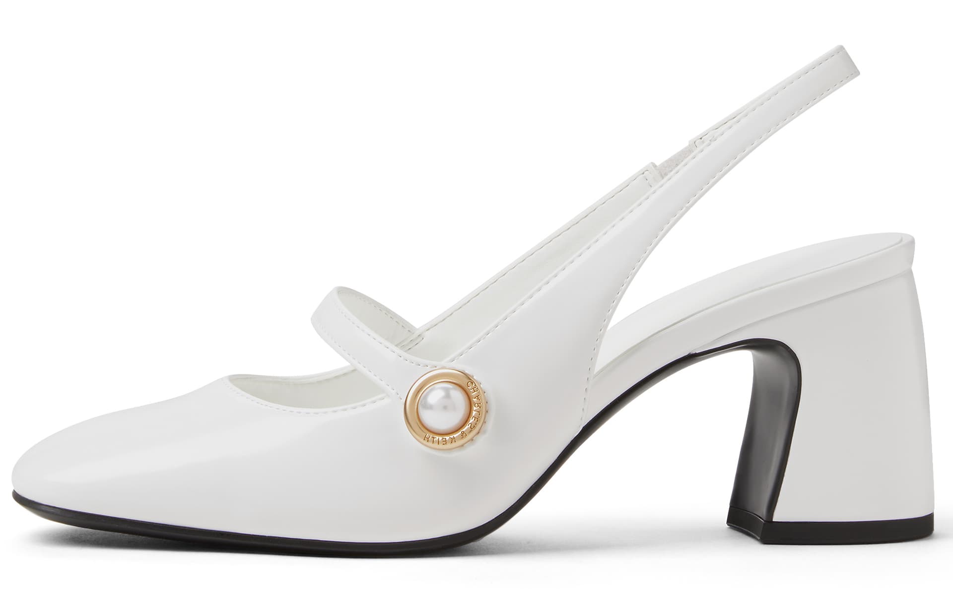 CHARLES&KEITH CHARLESKEITH ck PU 7cm WhiteBlack Box