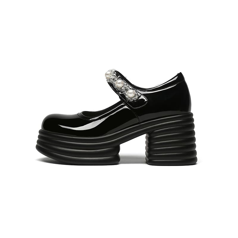 达芙妮 DAPHNE DAPHNE Mary Jane 8cm Thick Heel