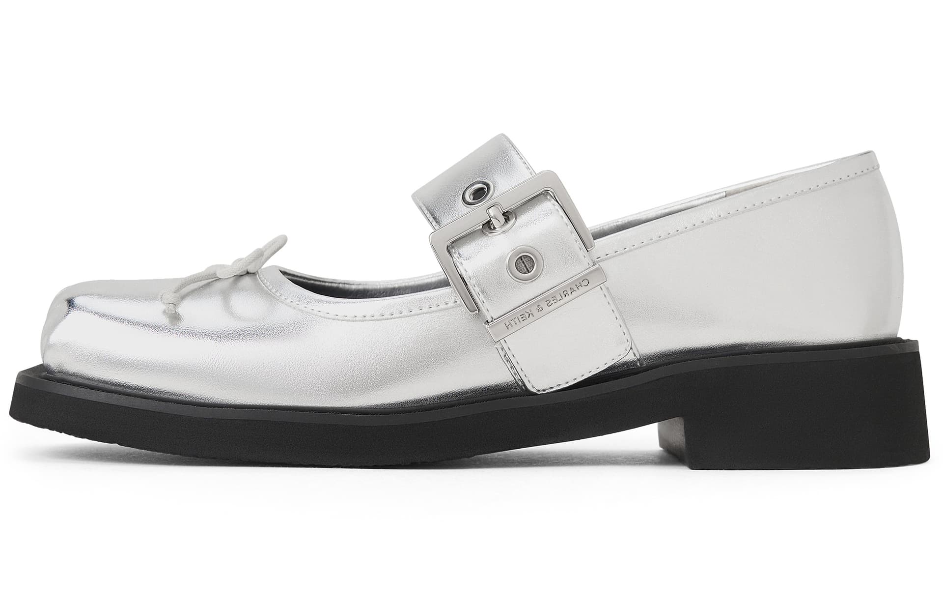 CHARLES&KEITH Mary Jane Silver/Black