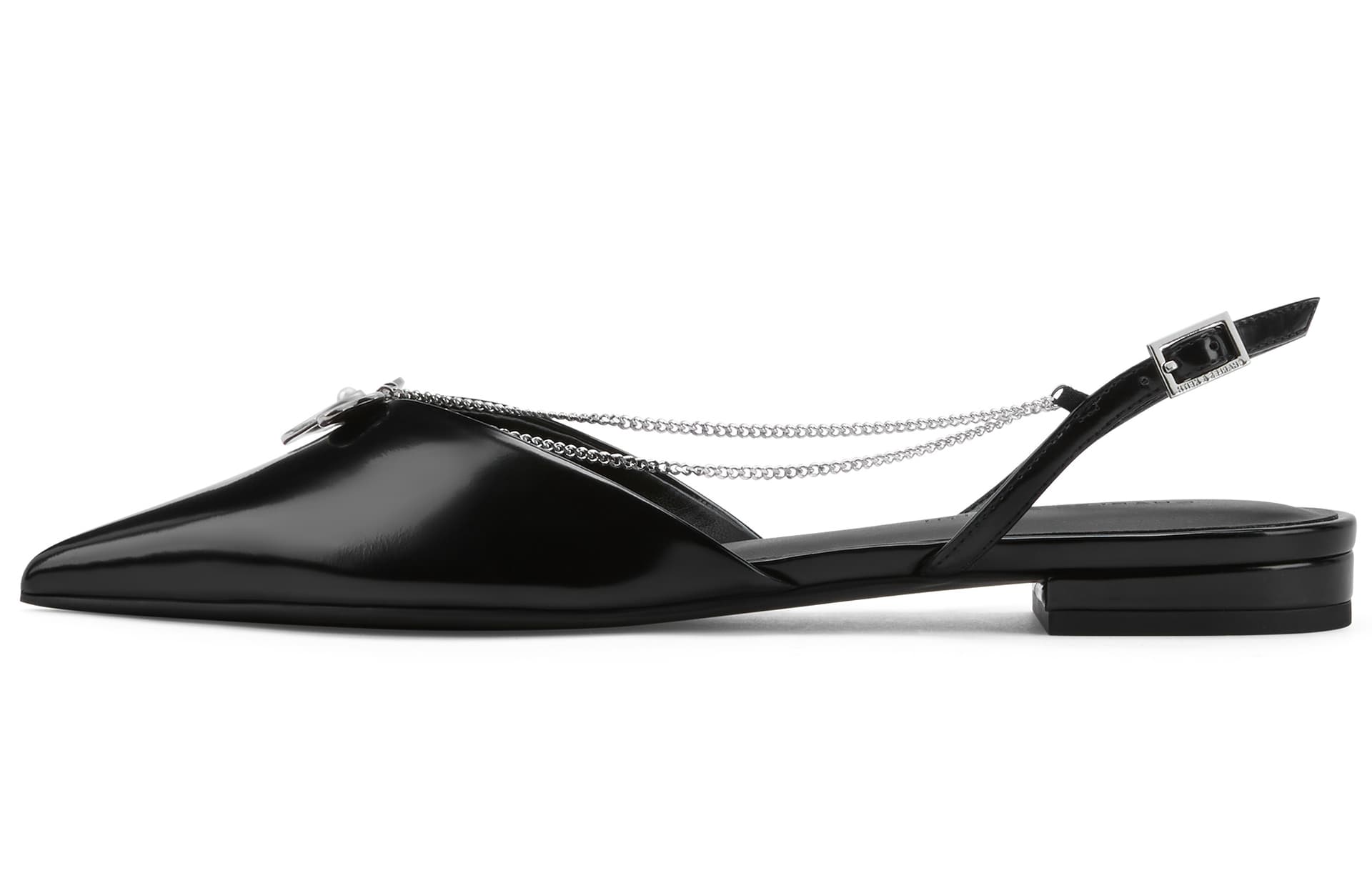 CHARLES&KEITH CHARLESKEITH ck PU 2.1cm ChalkBlack BoxSilver