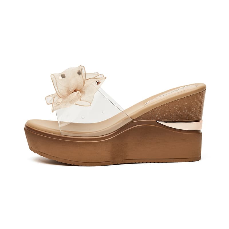 达芙妮 DAPHNE DAPHNE Classic Platform Sandals Champagne