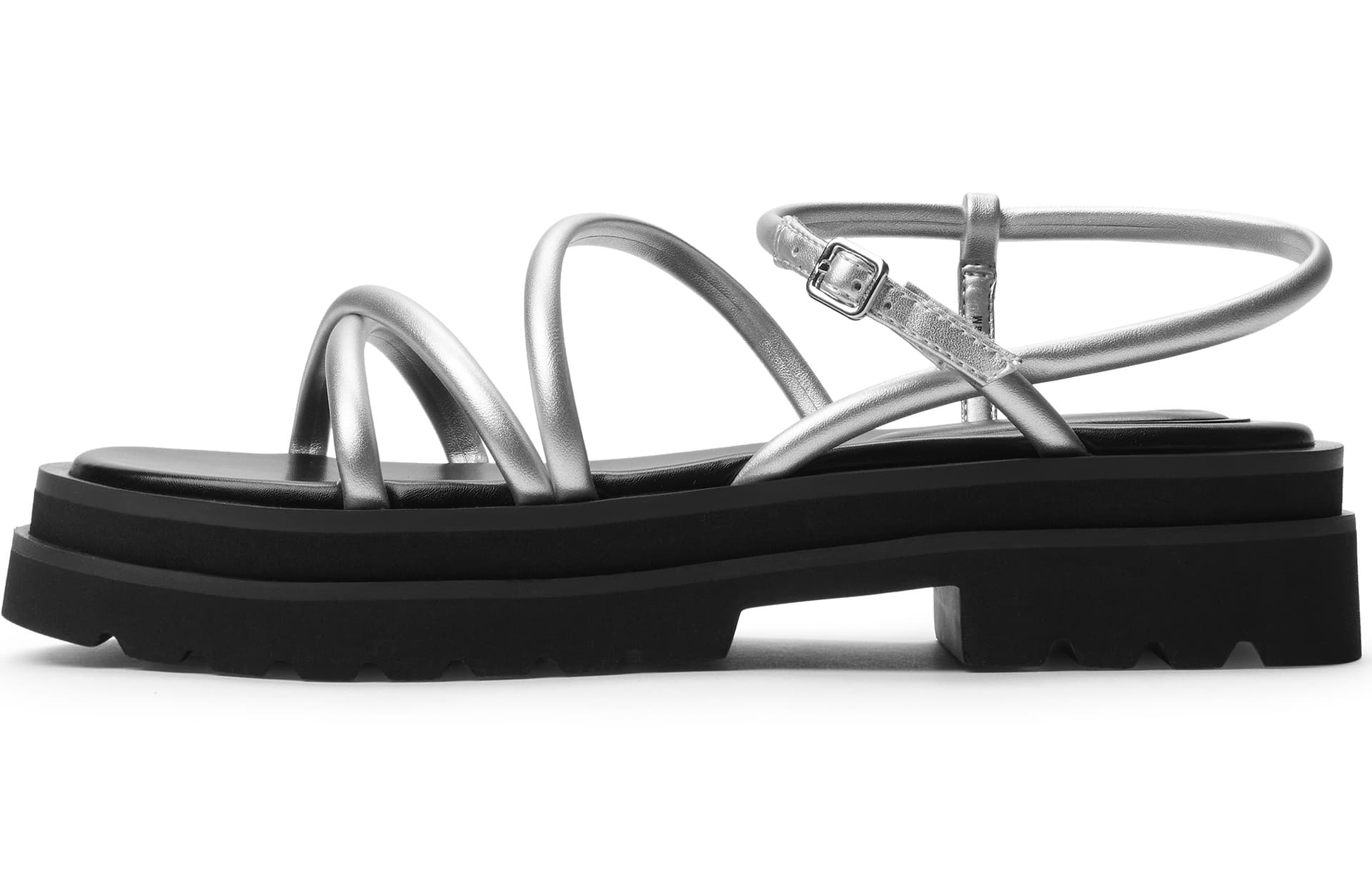 CHARLES&KEITH CHARLESKEITH ck EVAPU 4.1cm SilverBeigeBlack