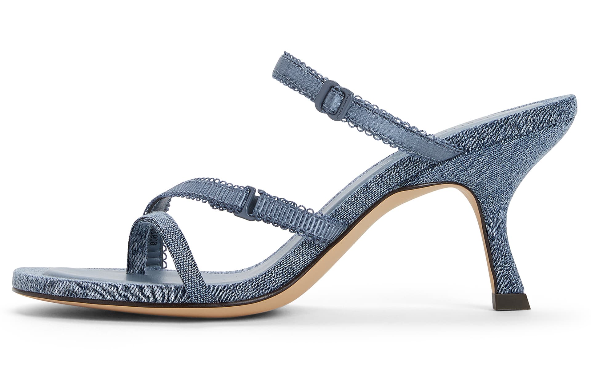 CHARLES&KEITH CHARLESKEITH ck 7.7cm SilverDenim BlueBLACK TEXTURED