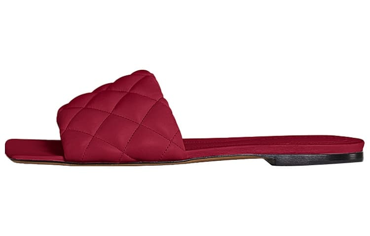 Bottega Veneta/葆蝶家 Bottega Veneta Slip-On Flat Sandals Red