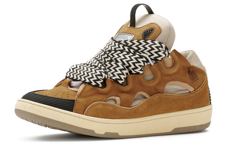 Lanvin/浪凡 Lanvin Curb Leather Sneakers Brown