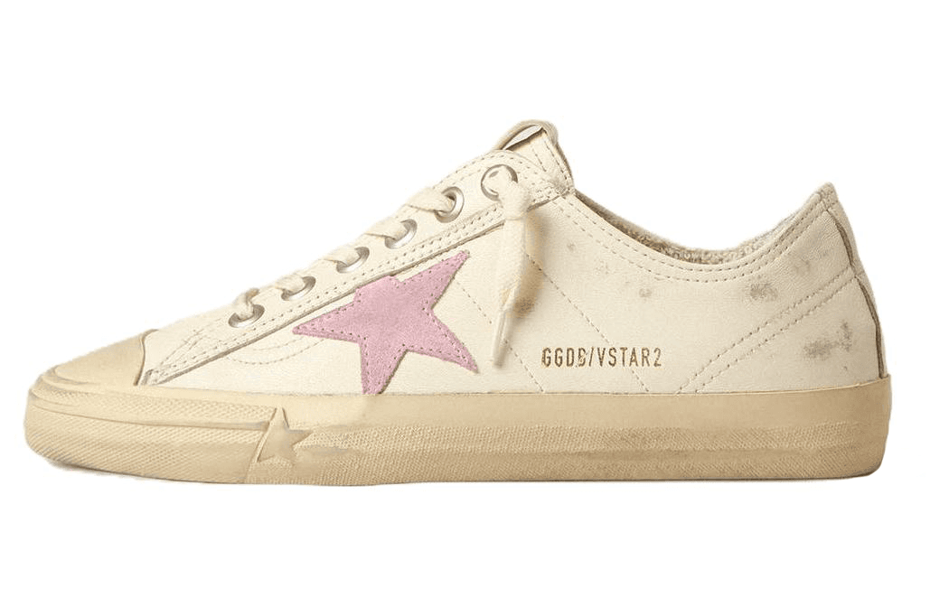 Golden Goose V-Star Beige Distressed