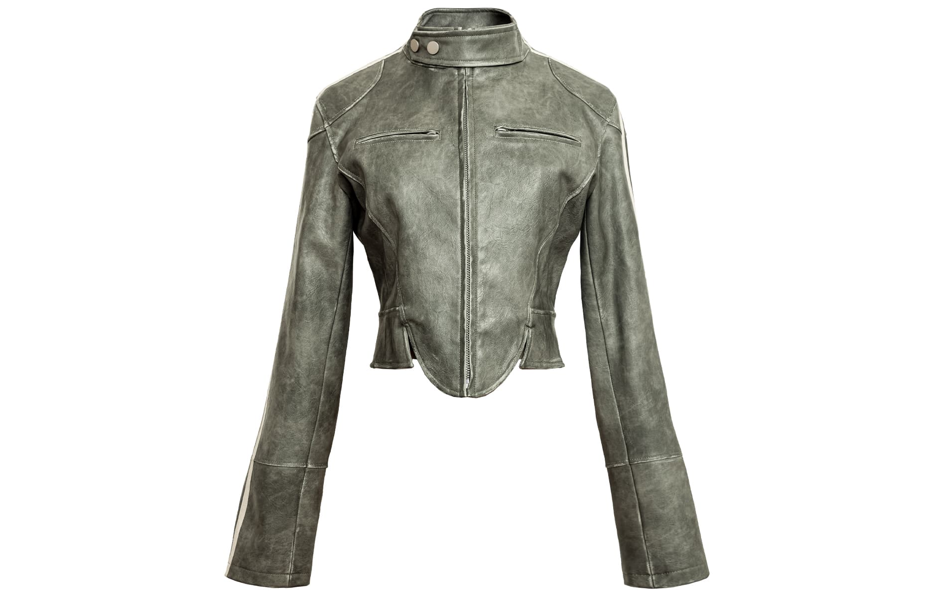 IMXS Retro Stripe Slim Leather Jacket