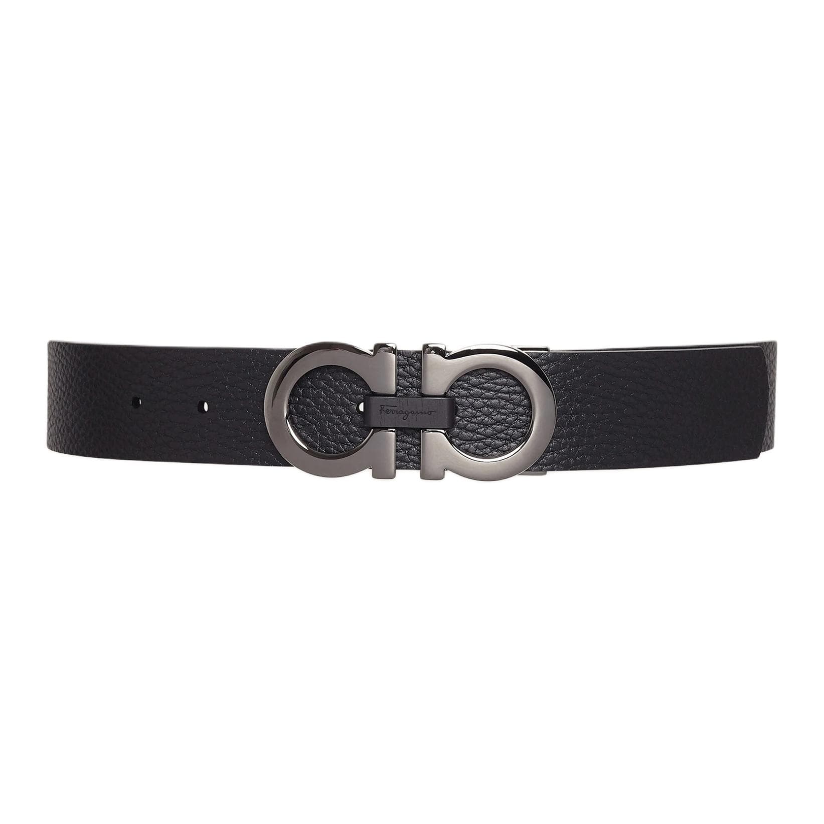FERRAGAMO/菲拉格慕 Ferragamo Reversible Smooth Buckle Belt Black Walnut 3.5cm