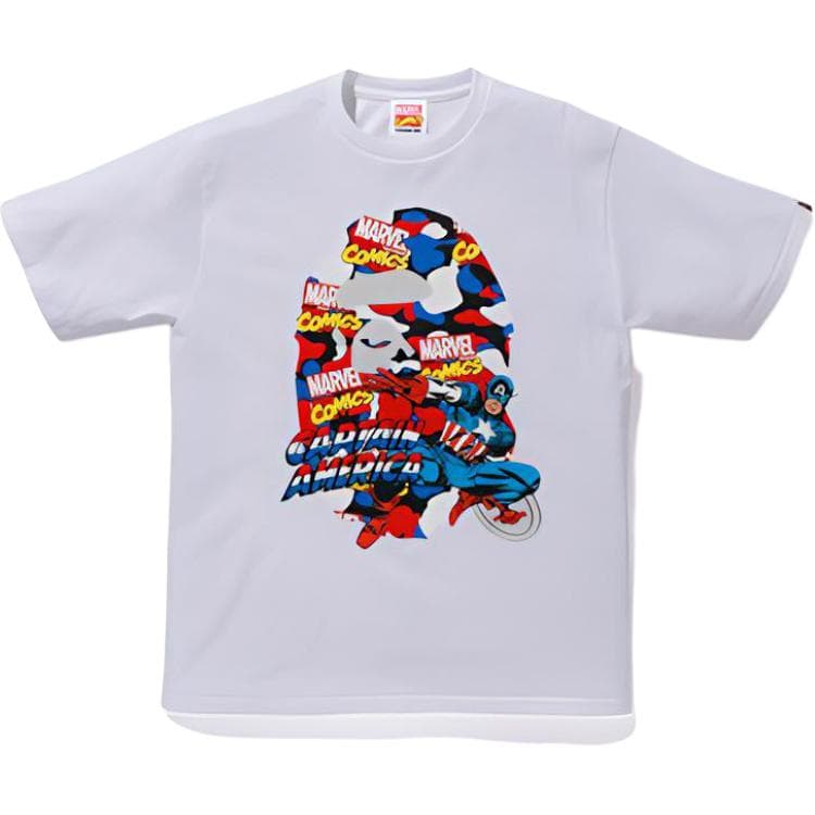 A BATHING APE x Marvel Captain America T-Shirt White