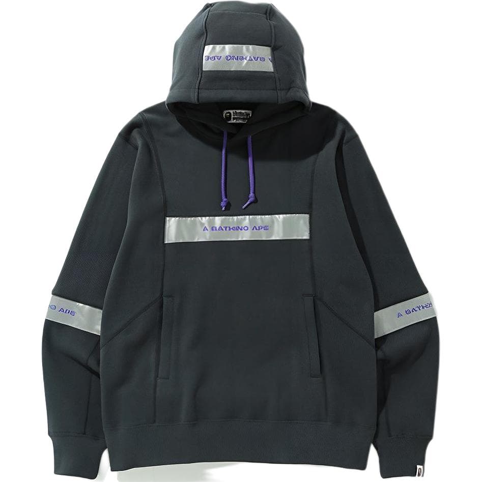 A BATHING APE BAPE Wide Patchwork Hoodie Black