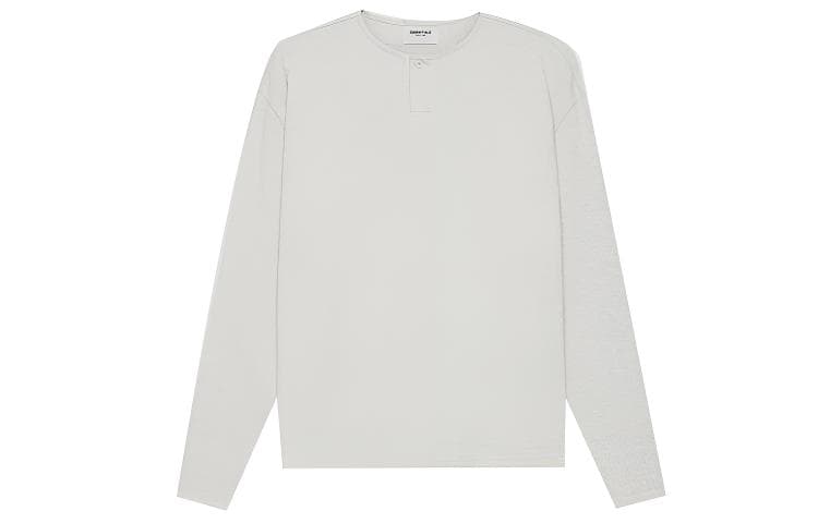 Fear of God Essentials Thermal Henley Long Sleeve Light Heather Oatmeal T