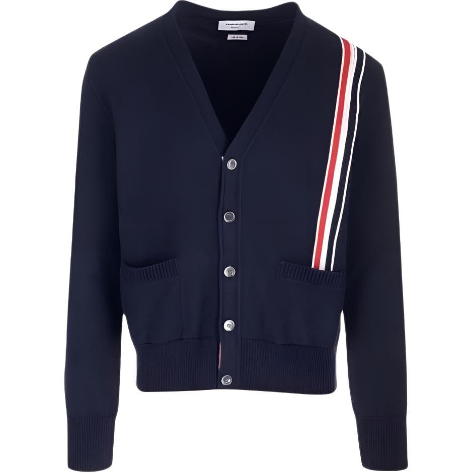 Thom Browne V-Neck Cardigan Blue