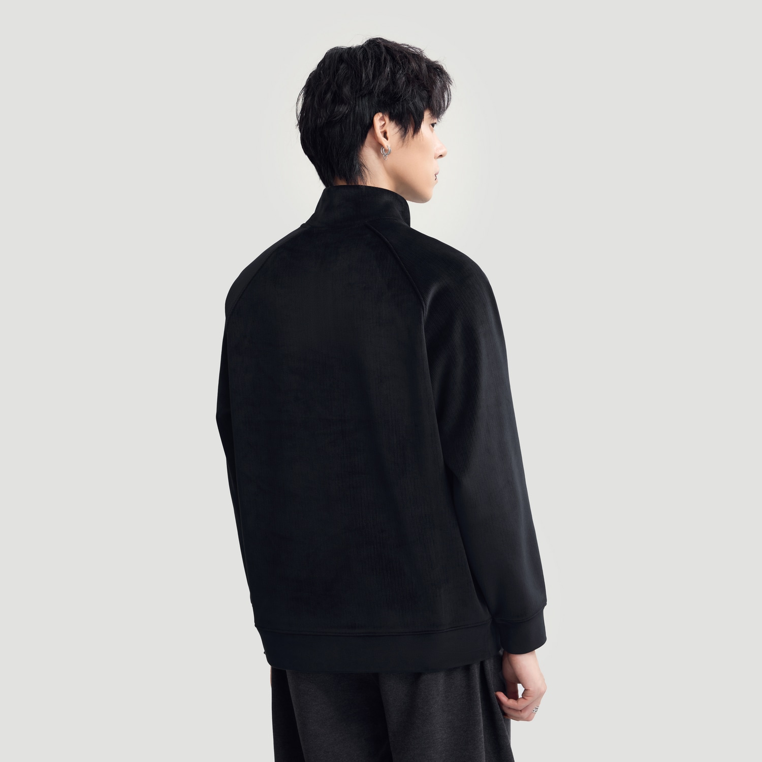 Herbel Half-Zip Casual Sweatshirt Black — фото 6