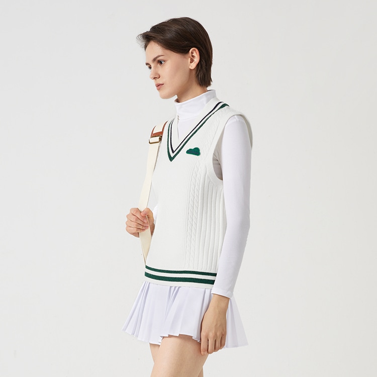 Ellesse V-Neck Sleeveless Sweater Off-White — фото 3