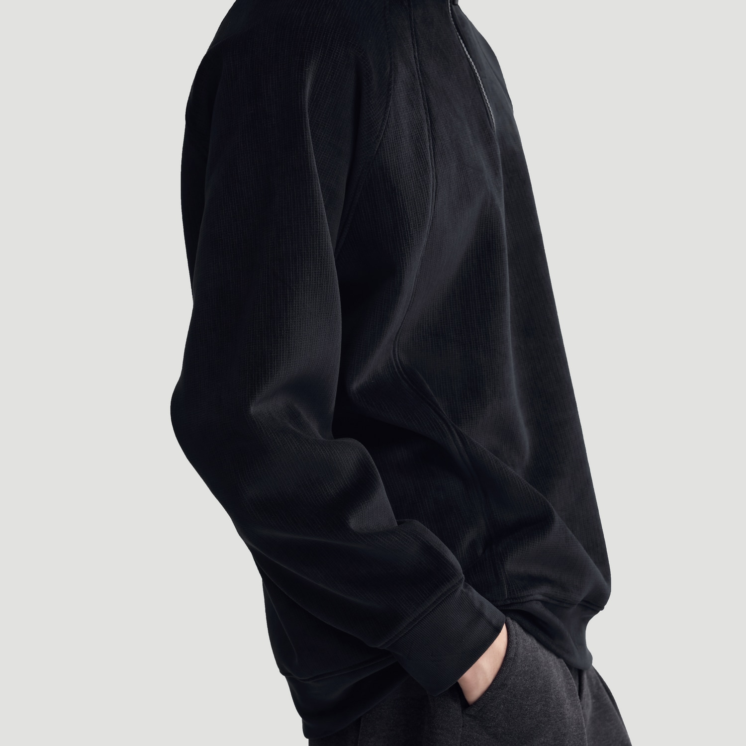 Herbel Half-Zip Casual Sweatshirt Black — фото 4