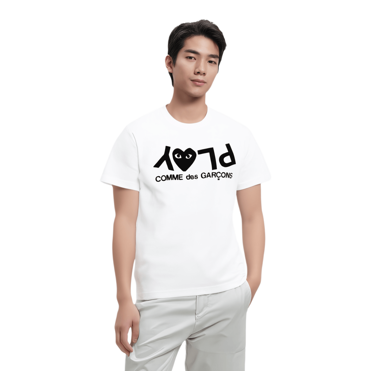 Cdg Play Logo T-Shirt White — фото 2