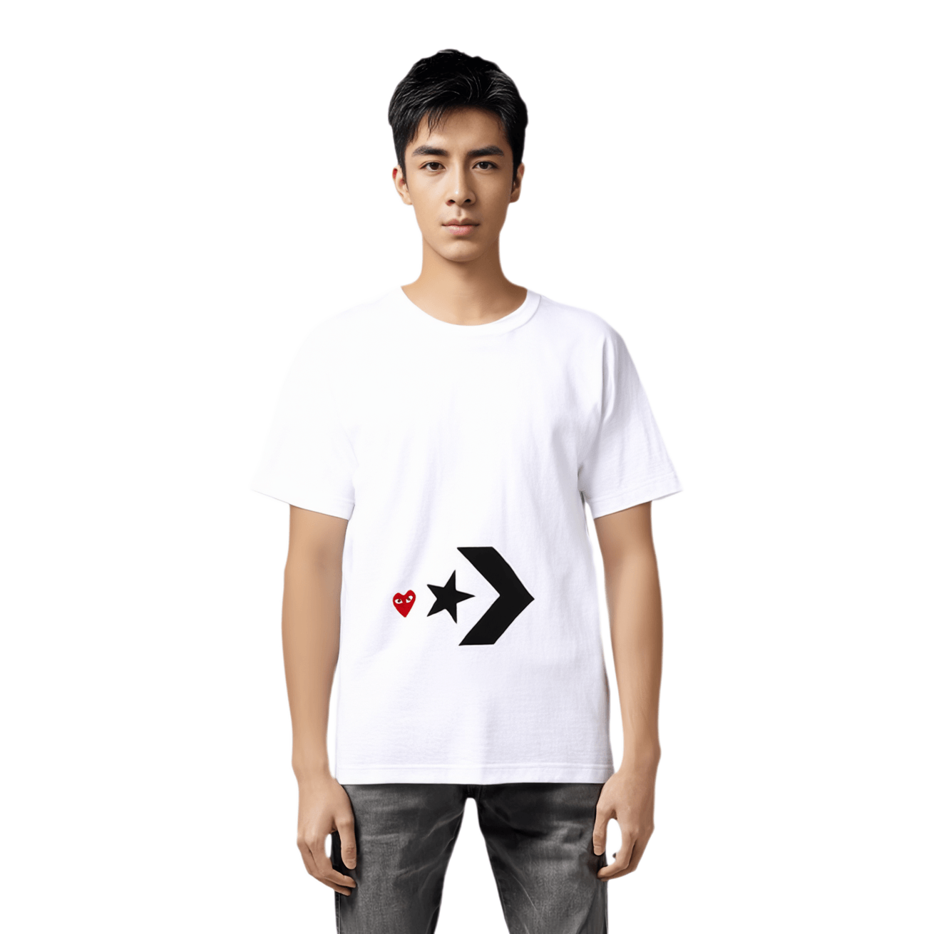 Cdg Play x Converse Play Together T-Shirt White — фото 2