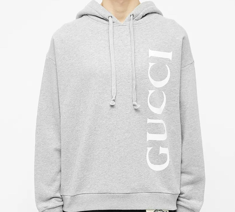 Gucci Logo Hoodie Grey — фото 4