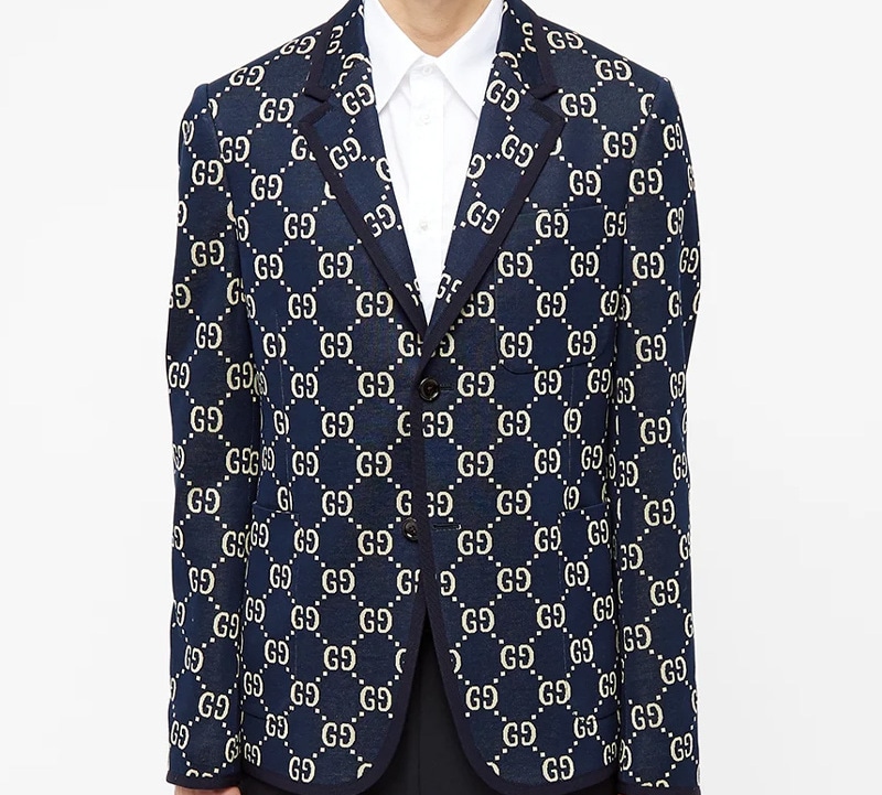Gucci Logo Jacquard Blazer Navy — фото 1