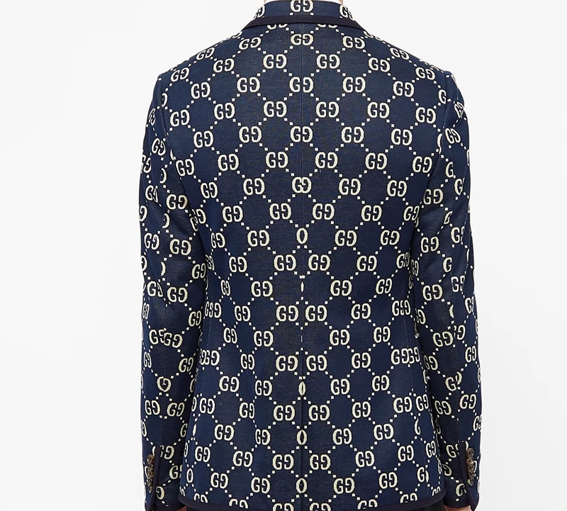 Gucci Logo Jacquard Blazer Navy — фото 5