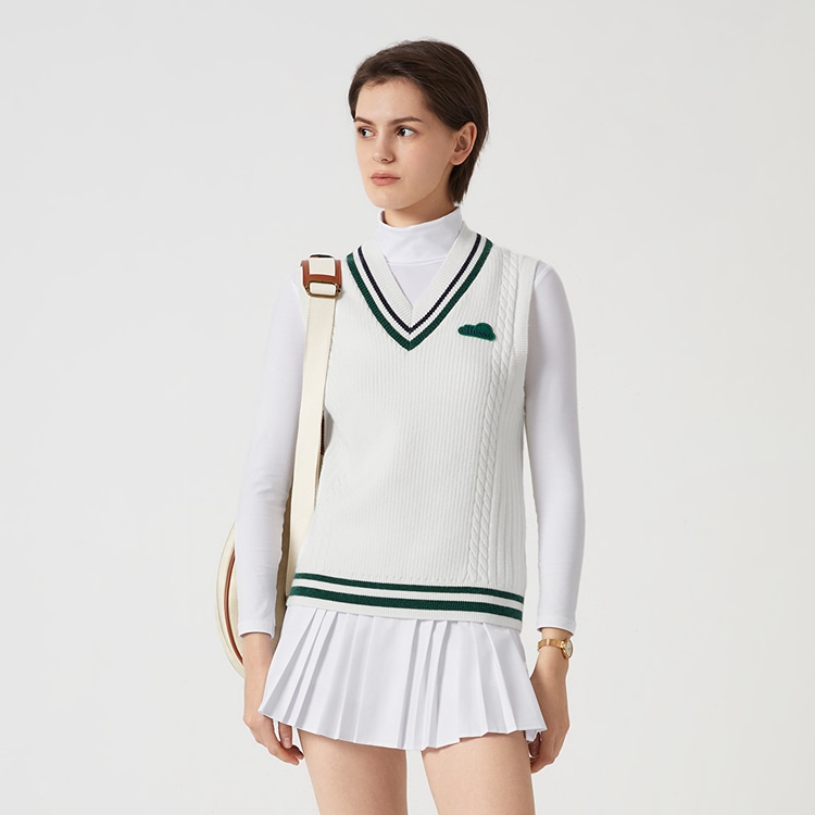 Ellesse V-Neck Sleeveless Sweater Off-White — фото 4