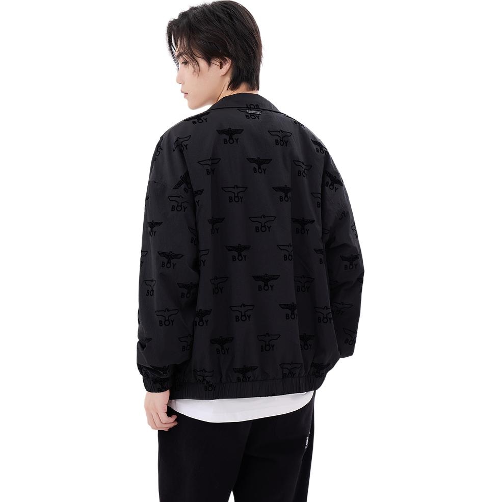 Boy London Letter Print Zip Jacket Black — фото 4