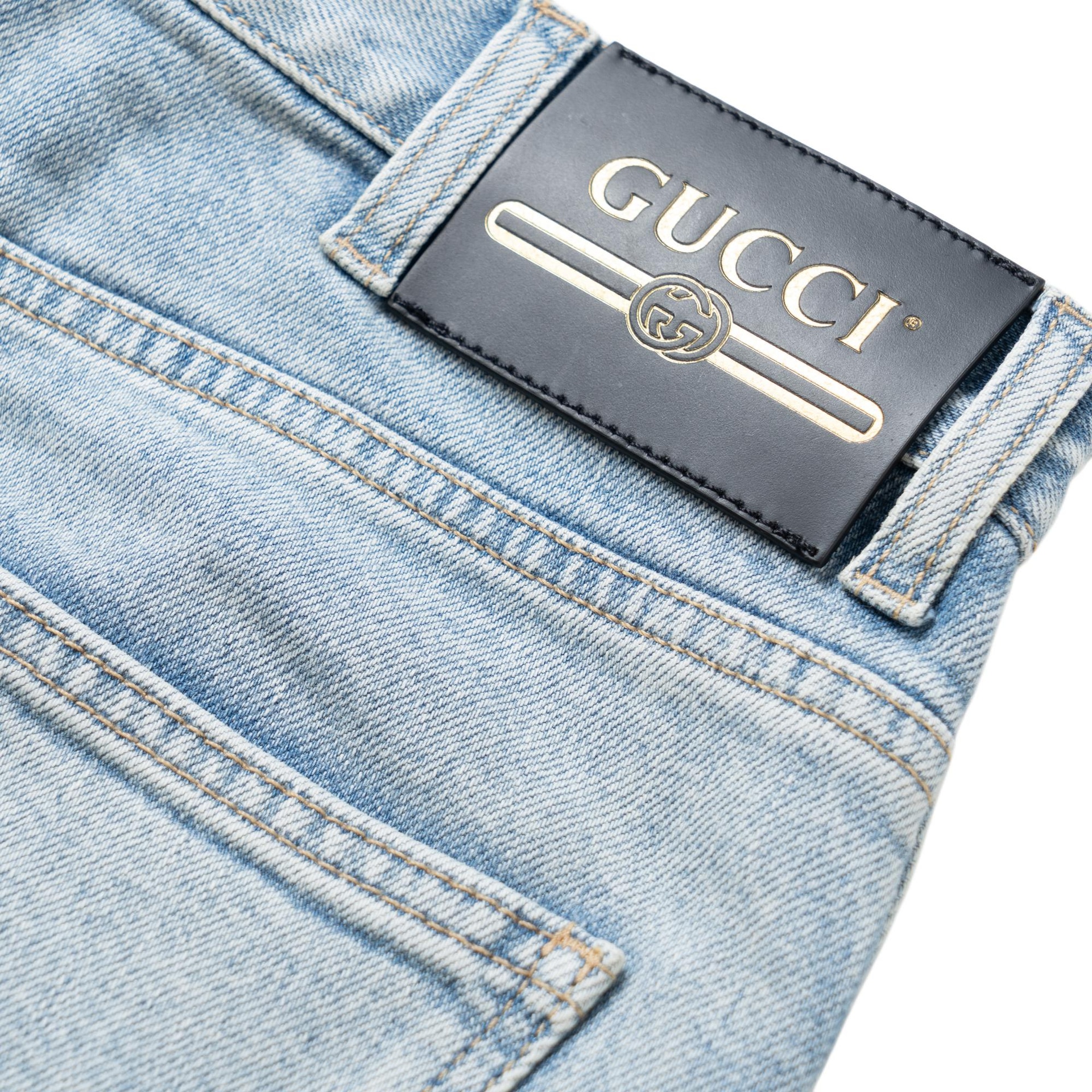 Gucci Straight Leg Jeans Light Blue — фото 2