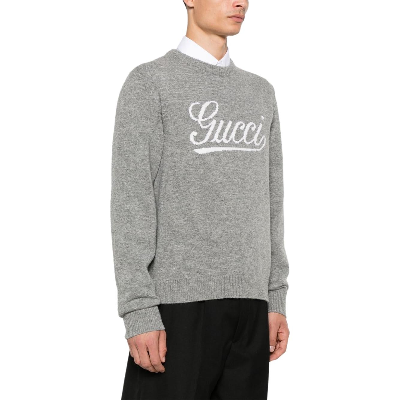 Gucci Logo Embroidered Crewneck Sweater — фото 3
