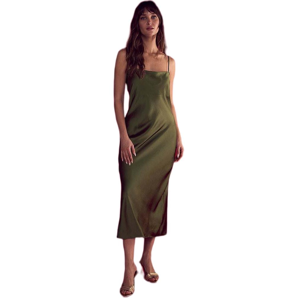 Victoria'S Secret The Mix Slip Dress Olive Green — фото 5