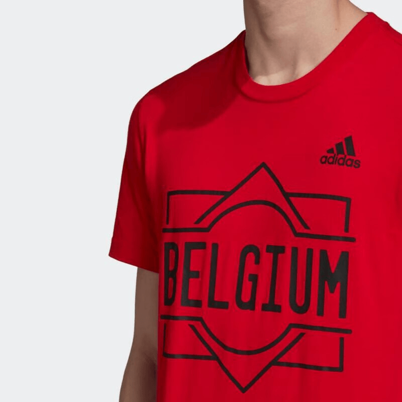 Adidas neo Casual Breathable Letter T-Shirt Red — фото 5