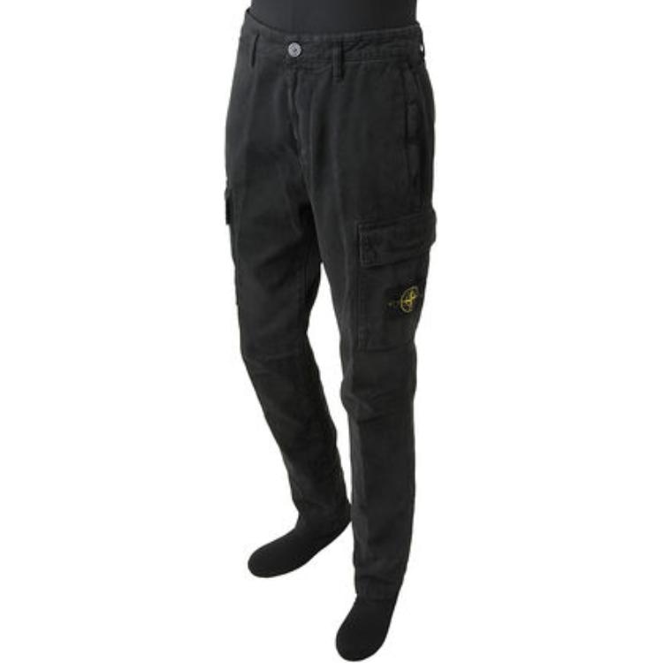 Stone Island Logo Zip Tapered Pants Black — фото 7