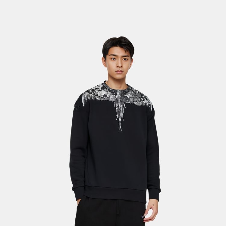 Marcelo Burlon County Of Milan Marcelo Burlon Wing Print Crewneck Sweatshirt Black — фото 10