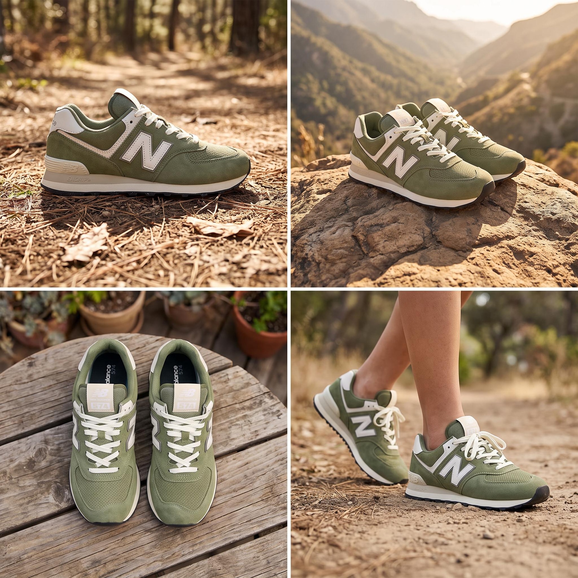 New Balance 574 Green Beige — фото 1
