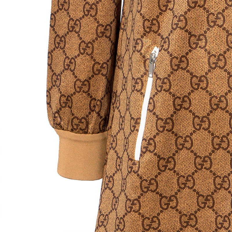 Gucci SS22 Embroidered Logo Dress Brown — фото 3