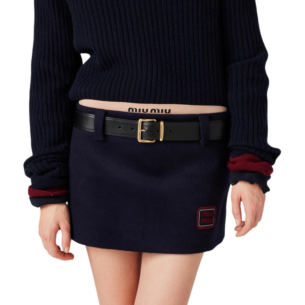 Miu Miu Velvet Texture Mini Skirt — фото 1