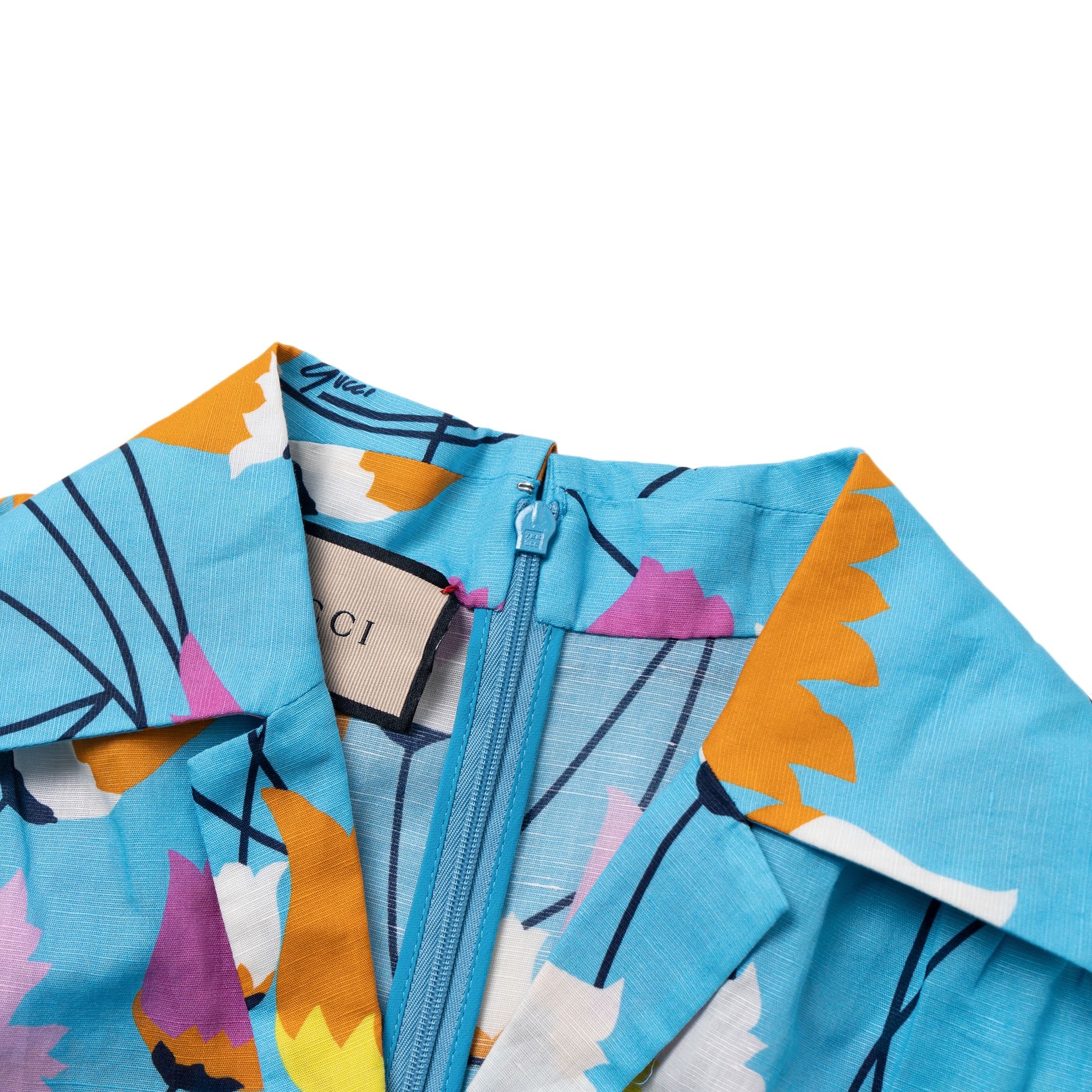 Gucci Tulip Print Dress Blue — фото 1