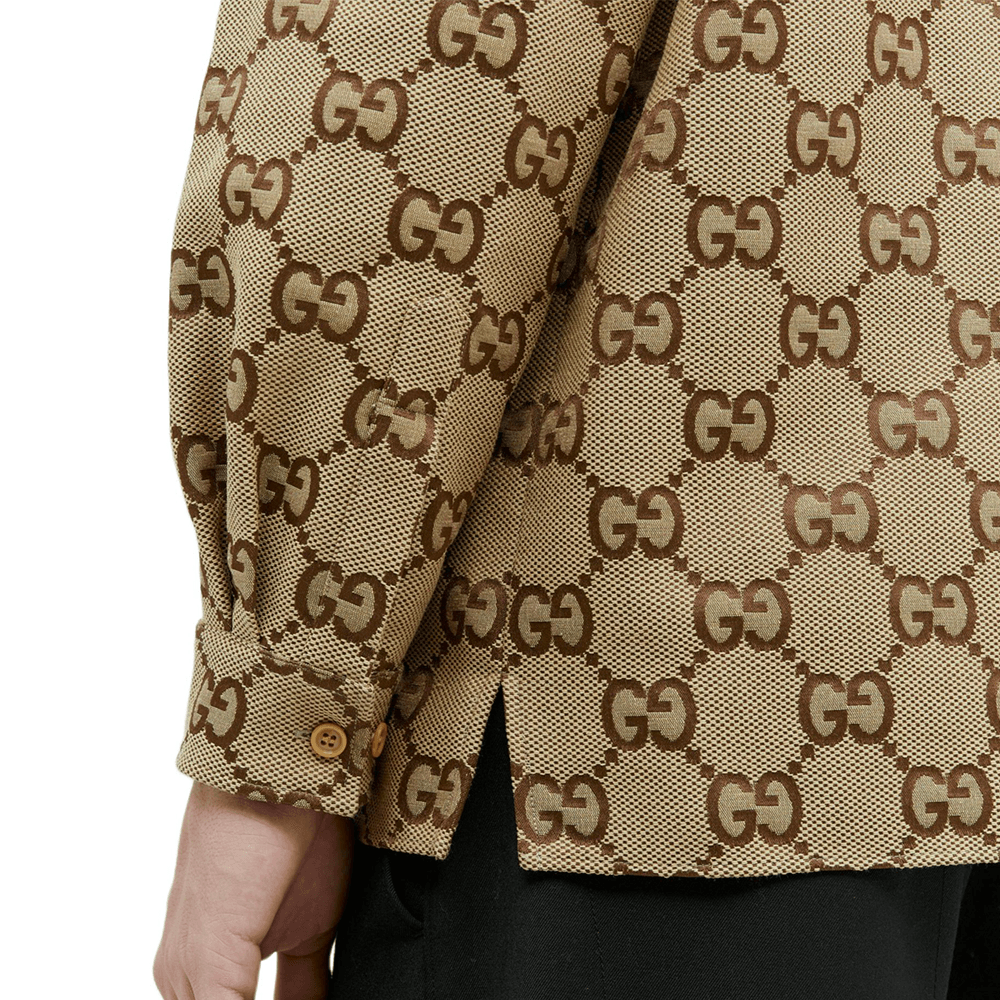 Gucci Logo Print Shirt Brown — фото 11