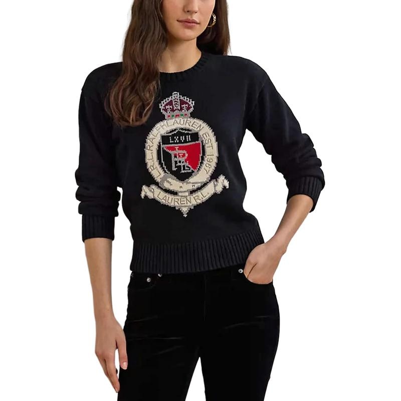Ralph Lauren Letter Logo Knit Sweater Black — фото 5