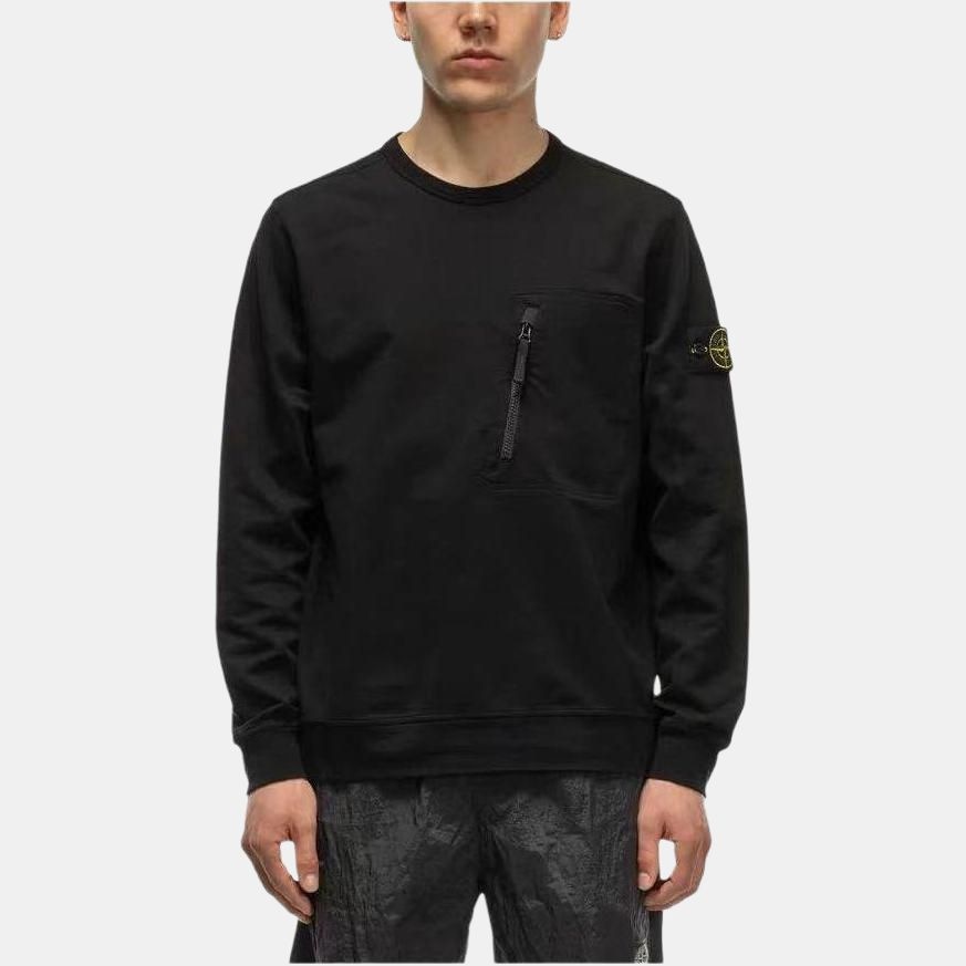 Stone Island SS23 Logo Crewneck Sweatshirt Black — фото 4