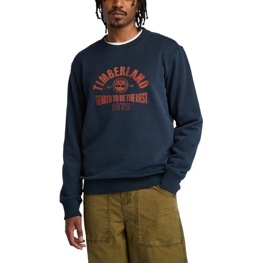 Timberland Letter Drop Shoulder Crewneck Sweatshirt Navy — фото 2