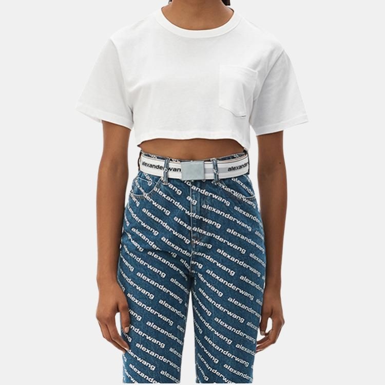 Alexander Wang Cropped T-Shirt White — фото 1