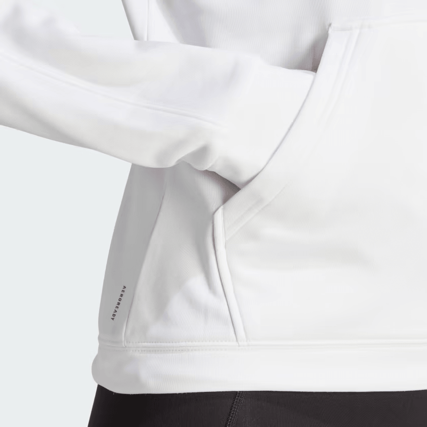 Adidas Aeroready Game Go Quarter-Zip Fleece Top Logo — фото 3